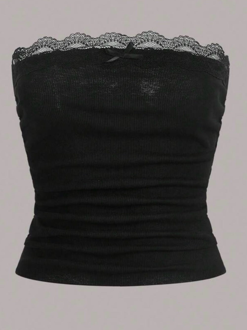 Uniqlo Black Lace-Trim Strapless Camisole